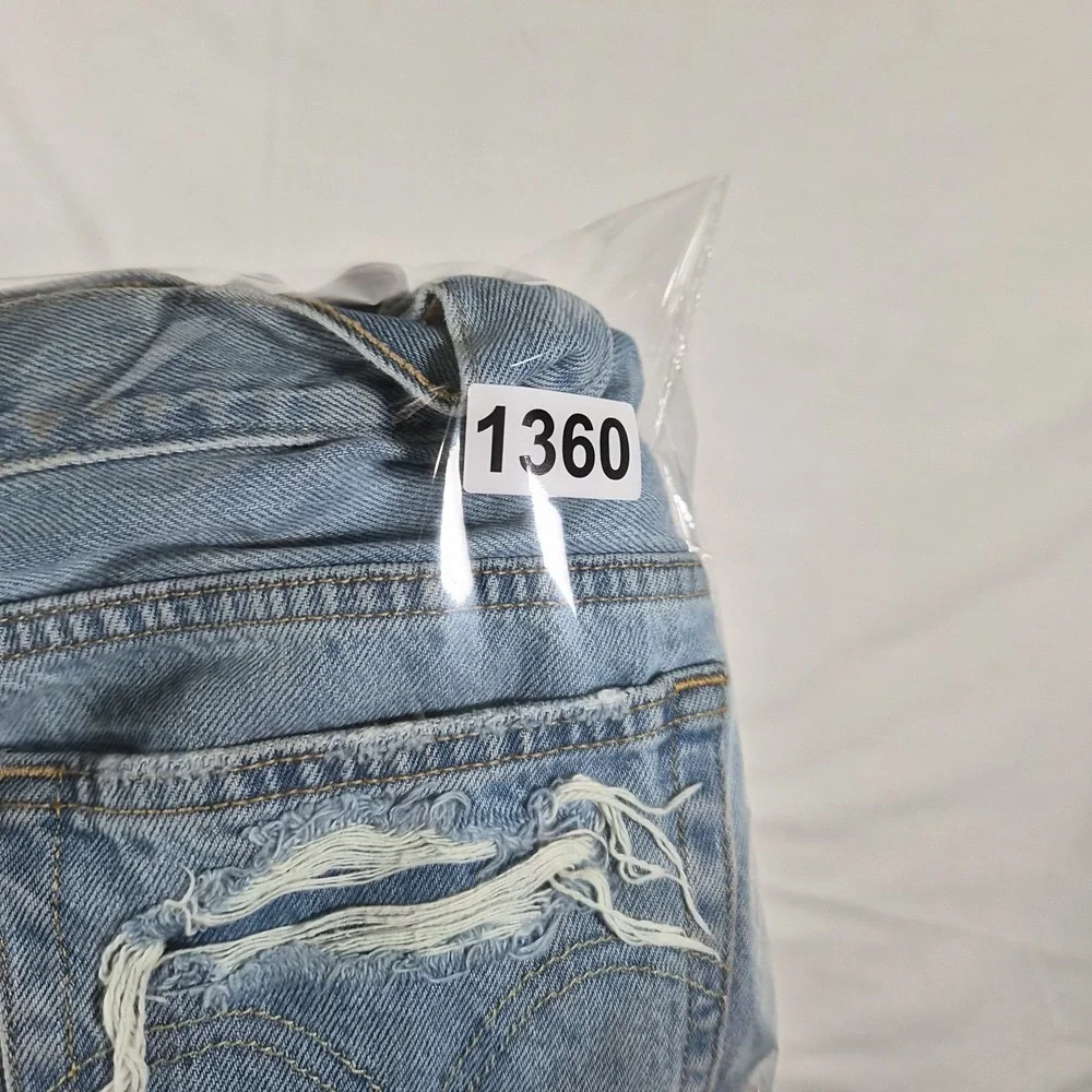 VintageLevi's 501 Big E Women's W30 Distressed High Rise Denim Shorts Light Was